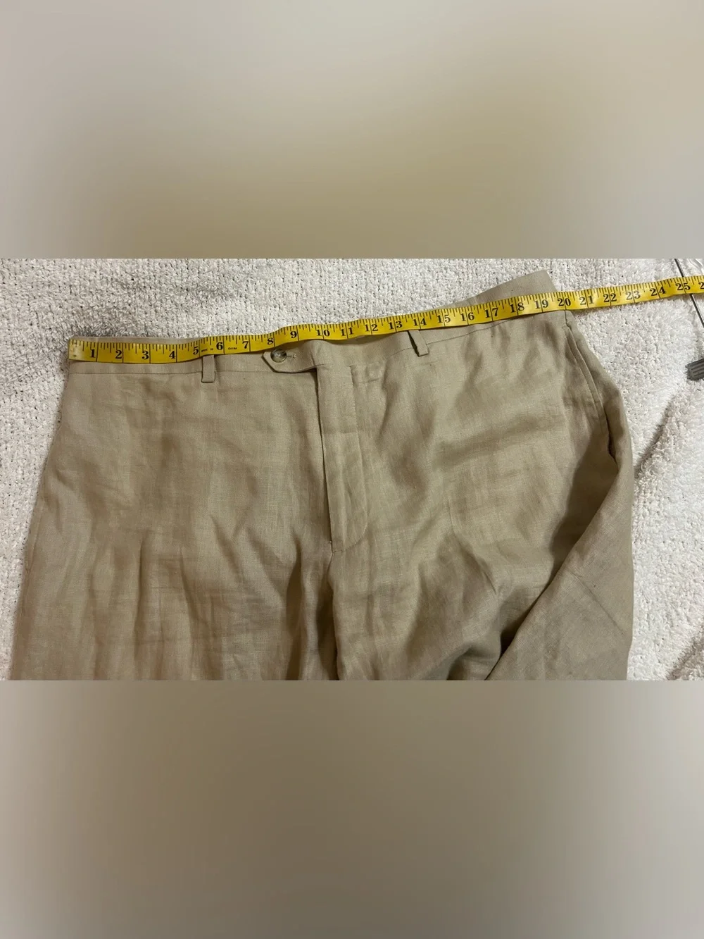 Pronto Uomo Mens 100% Linen Dress Pants Size 40 Beige Beach Wedding Formal Event